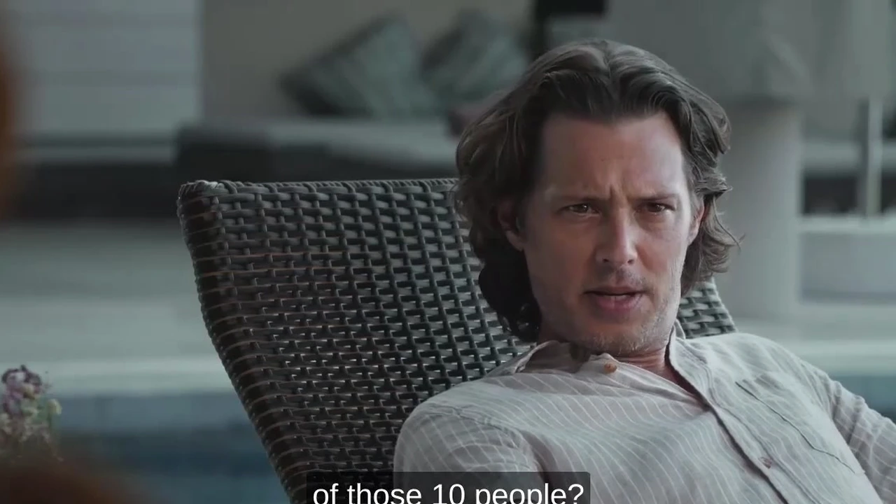 Lounge discussion scene from video story